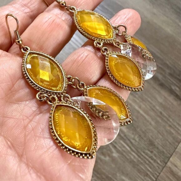 Tanya Creations yellow drop Earrings - Picture 3 of 10